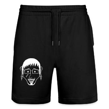 Franky (#7 from Weska Face Collection) - Stanley/Stella Trainer Unisex Organic Jogging Shorts - black - Front - Nik (191cm) & Marisol (170cm)