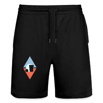 Beerpong Bierpong Bierflasche - Stanley/Stella Unisex Bio Joggingshorts Trainer  - Schwarz - Vorne - Nik (191cm) & Marisol (170cm)