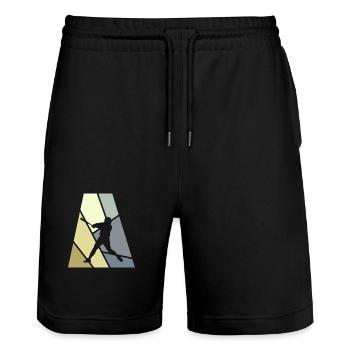 Softball Pitcher Pitcher - Stanley/Stella Trainer Unisex Organic Jogging Shorts - black - Front - Nik (191cm) & Marisol (170cm)