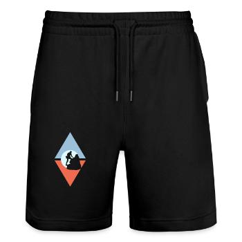 Climbing, Mountain, Rock Climbing - Stanley/Stella Trainer Unisex Organic Jogging Shorts - black - Front - Nik (191cm) & Marisol (170cm)