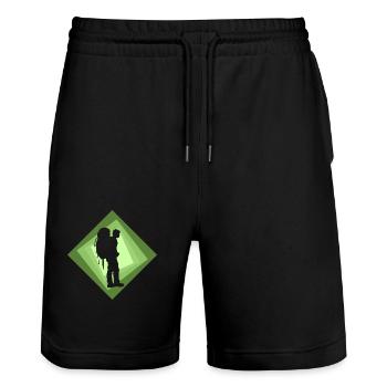 Backpacker Backpack Hiker - Stanley/Stella Trainer Unisex Organic Jogging Shorts - black - Front - Nik (191cm) & Marisol (170cm)