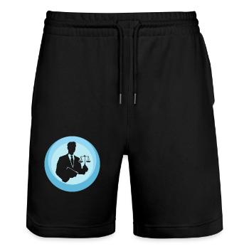 Lawyer Treatment Law - Stanley/Stella Trainer Unisex Organic Jogging Shorts - black - Front - Nik (191cm) & Marisol (170cm)