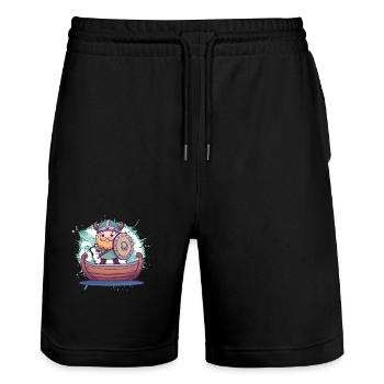 Viking celtique - Short de jogging bio TRAINER Stanley/Stella unisexe - noir - Devant - Nik (191cm) & Marisol (170cm)