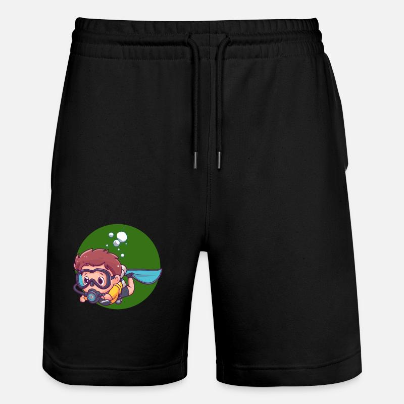 Diver Diver Diving - Stanley/Stella Trainer Unisex Organic Jogging Shorts - black