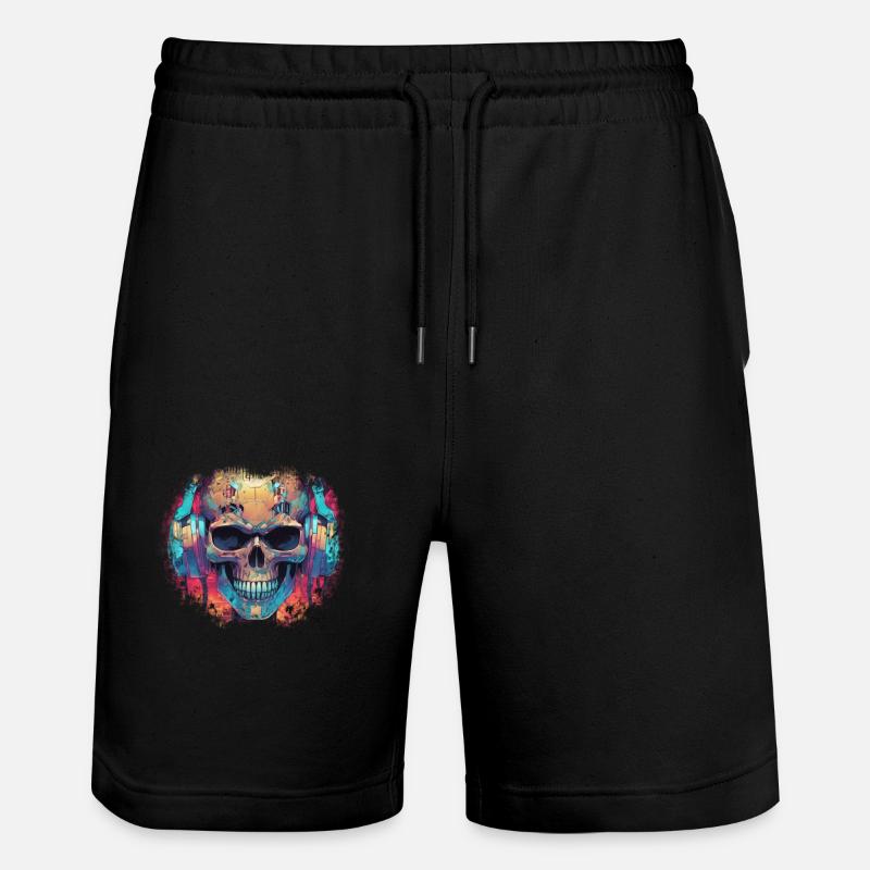 Cyberpunk Skull // TechSkull Matrix - Short de jogging bio TRAINER Stanley/Stella unisexe - noir