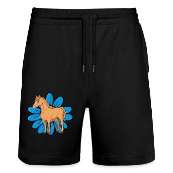 Horses Riders - Stanley/Stella Trainer Unisex Organic Jogging Shorts - black - Front - Nik (191cm) & Marisol (170cm)