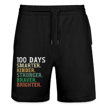 100 Days of School Smarter - 100th Days Of School - Short de jogging bio TRAINER Stanley/Stella unisexe - noir - Devant - Nik (191cm) & Marisol (170cm)