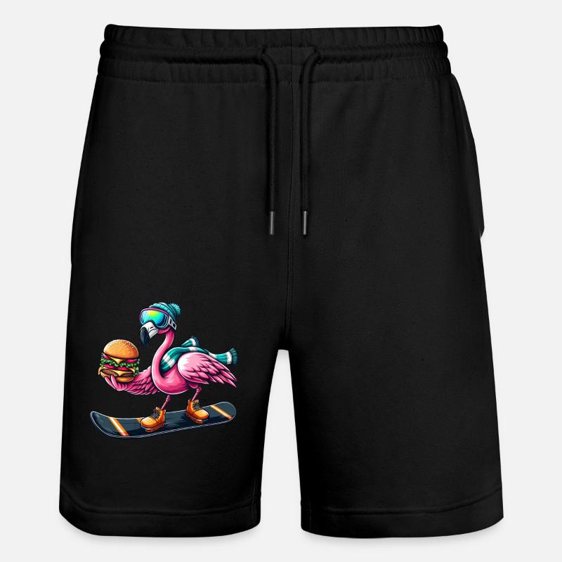 Flamingo Snowboard Hamburger Fun - Short de jogging bio TRAINER Stanley/Stella unisexe - noir