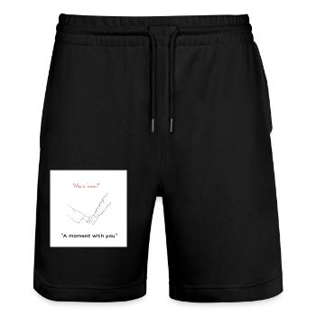 live the moment together - Stanley/Stella Trainer Unisex Organic Jogging Shorts - black - Front - Nik (191cm) & Marisol (170cm)