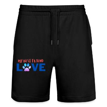 Mon meilleur ami - Short de jogging bio TRAINER Stanley/Stella unisexe - noir - Devant - Nik (191cm) & Marisol (170cm)