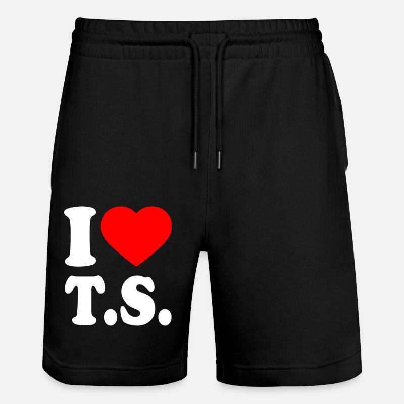 I love ts - Stanley/Stella Trainer Unisex Organic Jogging Shorts - black