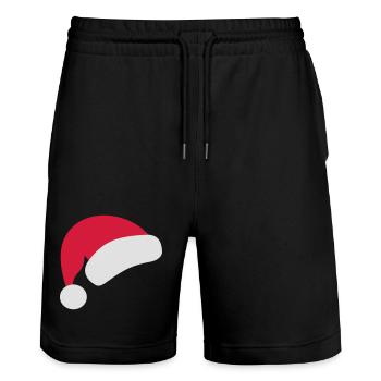 Christmas - Stanley/Stella Trainer Unisex Organic Jogging Shorts - black - Front - Nik (191cm) & Marisol (170cm)