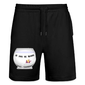 Poisson - Short de jogging bio TRAINER Stanley/Stella unisexe - noir - Devant - Nik (191cm) & Marisol (170cm)
