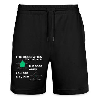 Kämpfer-Mentalität: Du kannst ihn spielen - Stanley/Stella Unisex Bio Joggingshorts Trainer  - Schwarz - Vorne - Nik (191cm) & Marisol (170cm)