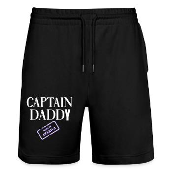 Captain Daddy fabriqué en Amérique - Short de jogging bio TRAINER Stanley/Stella unisexe - noir - Devant - Nik (191cm) & Marisol (170cm)