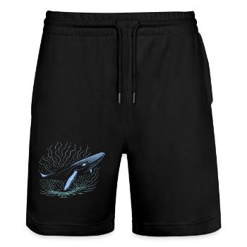 Grande baleine - Short de jogging bio TRAINER Stanley/Stella unisexe - noir - Devant - Nik (191cm) & Marisol (170cm)