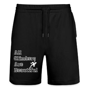 All Climbers Are Beautiful männlich weiss - Stanley/Stella Unisex Bio Joggingshorts Trainer  - Schwarz - Vorne - Nik (191cm) & Marisol (170cm)
