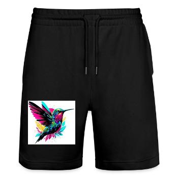 Colibri - Short de jogging bio TRAINER Stanley/Stella unisexe - noir - Devant - Nik (191cm) & Marisol (170cm)