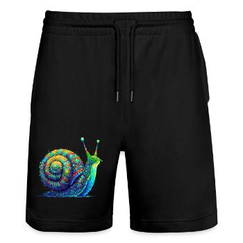 Escargot - Short de jogging bio TRAINER Stanley/Stella unisexe - noir - Devant - Nik (191cm) & Marisol (170cm)