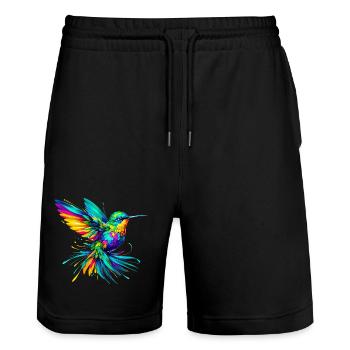 Colibri - Short de jogging bio TRAINER Stanley/Stella unisexe - noir - Devant - Nik (191cm) & Marisol (170cm)