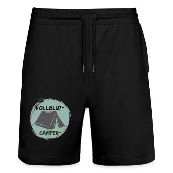 Vollblutcamper - Stanley/Stella Unisex Bio Joggingshorts Trainer  - Schwarz - Vorne - Nik (191cm) & Marisol (170cm)