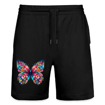 Papillon - Short de jogging bio TRAINER Stanley/Stella unisexe - noir - Devant - Nik (191cm) & Marisol (170cm)