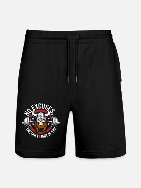 Viking Schedel Motiverende Gym Graphic - Stanley/Stella uniseks bio-joggingshorts Mover  - zwart