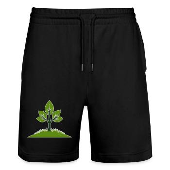 Lebendige Baumillustration für Naturfreundinnen - Stanley/Stella Unisex Bio Joggingshorts Trainer  - Schwarz - Vorne - Nik (191cm) & Marisol (170cm)