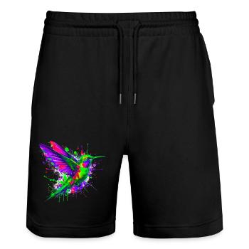 Colibri - Short de jogging bio TRAINER Stanley/Stella unisexe - noir - Devant - Nik (191cm) & Marisol (170cm)