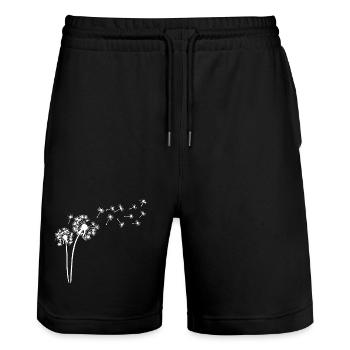 Weißer Löwenzahn im Wind - Stanley/Stella Unisex Bio Joggingshorts Trainer  - Schwarz - Vorne - Nik (191cm) & Marisol (170cm)