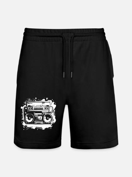 Hip Hop Music Drawing - Stanley/Stella Trainer Unisex Organic Jogging Shorts - black