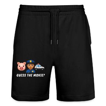 Polizei- und Tiermotive für Kinderkleidung - Stanley/Stella Unisex Bio Joggingshorts Trainer  - Schwarz - Vorne - Nik (191cm) & Marisol (170cm)