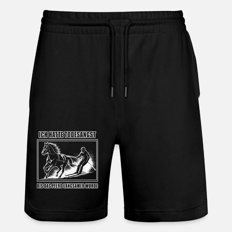 Bis das Pferd langsamer wurde - Stanley/Stella Unisex Bio Joggingshorts Trainer  - Schwarz