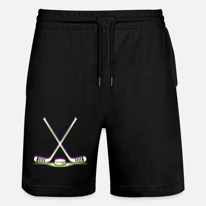 EDM Techno Hockeyschläger Rave Hockey - Stanley/Stella Unisex Bio Joggingshorts Trainer  - Schwarz