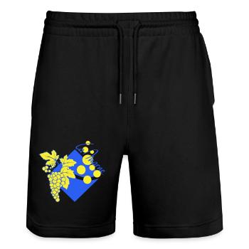Logo revisited the Marne - Stanley/Stella Trainer Unisex Organic Jogging Shorts - black - Front - Nik (191cm) & Marisol (170cm)