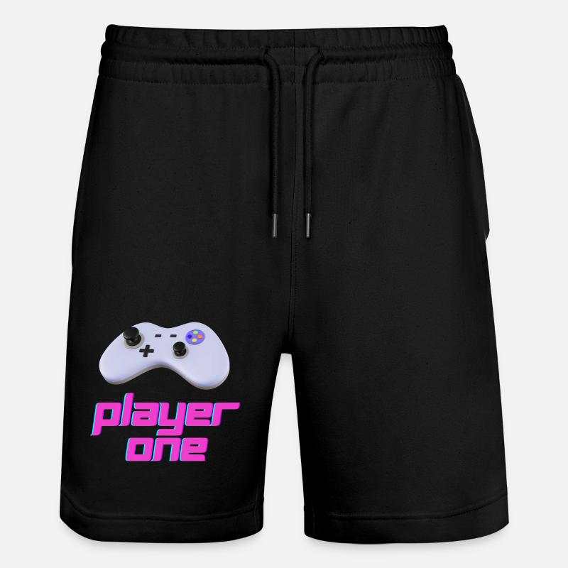 Neon Retro Controller Player One - Stanley/Stella Trainer Unisex Organic Jogging Shorts - black