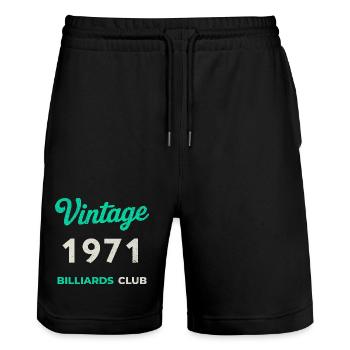 Vintage 1971 – Billiards Club Retro Birth Year - Stanley/Stella Trainer Unisex Organic Jogging Shorts - black - Front - Nik (191cm) & Marisol (170cm)