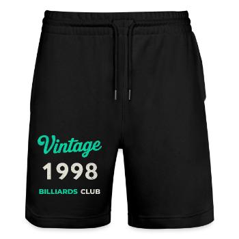 Vintage 1998 – Billiards Club Retro Birth Year - Stanley/Stella Trainer Unisex Organic Jogging Shorts - black - Front - Nik (191cm) & Marisol (170cm)