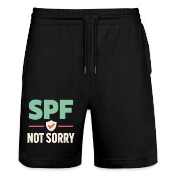 Spf Culture Identity Skin Care Humor - Stanley/Stella Trainer Unisex Organic Jogging Shorts - black - Front - Nik (191cm) & Marisol (170cm)