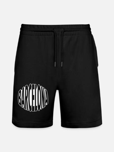 Lettrage ovale de Barcelone - Short de jogging bio TRAINER Stanley/Stella unisexe - noir