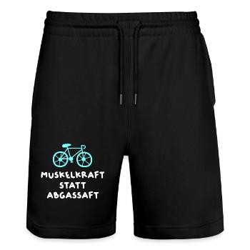 Bike Courier Road Bike Cool Sayings Quotes Humor - Stanley/Stella Trainer Unisex Organic Jogging Shorts - black - Front - Nik (191cm) & Marisol (170cm)