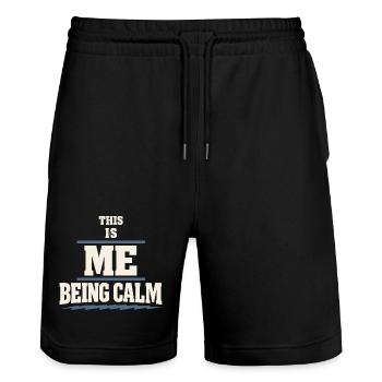 Perimenopause Humor Perimenopause - Stanley/Stella Unisex Bio Joggingshorts Trainer  - Schwarz - Vorne - Nik (191cm) & Marisol (170cm)