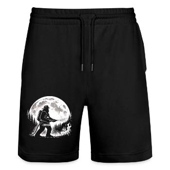 Pompier Bigfoot - Short de jogging bio TRAINER Stanley/Stella unisexe - noir - Devant - Nik (191cm) & Marisol (170cm)