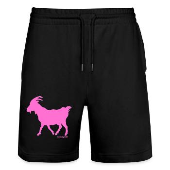 Sündenbock rosa - Stanley/Stella Unisex Bio Joggingshorts Trainer  - Schwarz - Vorne - Nik (191cm) & Marisol (170cm)