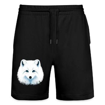 Polarfuchs - Stanley/Stella Unisex Bio Joggingshorts Trainer  - Schwarz - Vorne - Nik (191cm) & Marisol (170cm)
