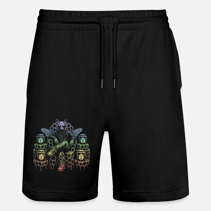 Honigbiene - Stanley/Stella Unisex Bio Joggingshorts Trainer  - Schwarz