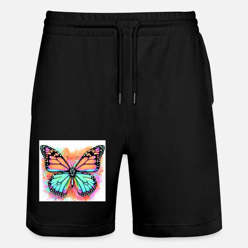 Schmetterling - Stanley/Stella Unisex Bio Joggingshorts Trainer  - Schwarz