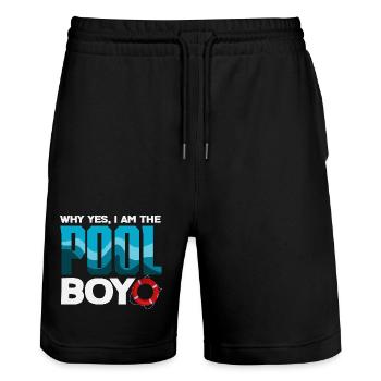 Lustige Schwimmer Sprüche & Schwimmverein Design - Stanley/Stella Unisex Bio Joggingshorts Trainer  - Schwarz - Vorne - Nik (191cm) & Marisol (170cm)