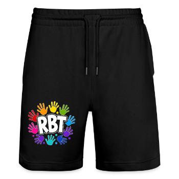 Registered Behavioral Engineer (RBT) - Stanley/Stella Trainer Unisex Organic Jogging Shorts - black - Front - Nik (191cm) & Marisol (170cm)