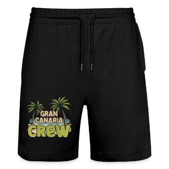 Gran Canaria Crew - Stanley/Stella Unisex Bio Joggingshorts Trainer  - Schwarz - Vorne - Nik (191cm) & Marisol (170cm)